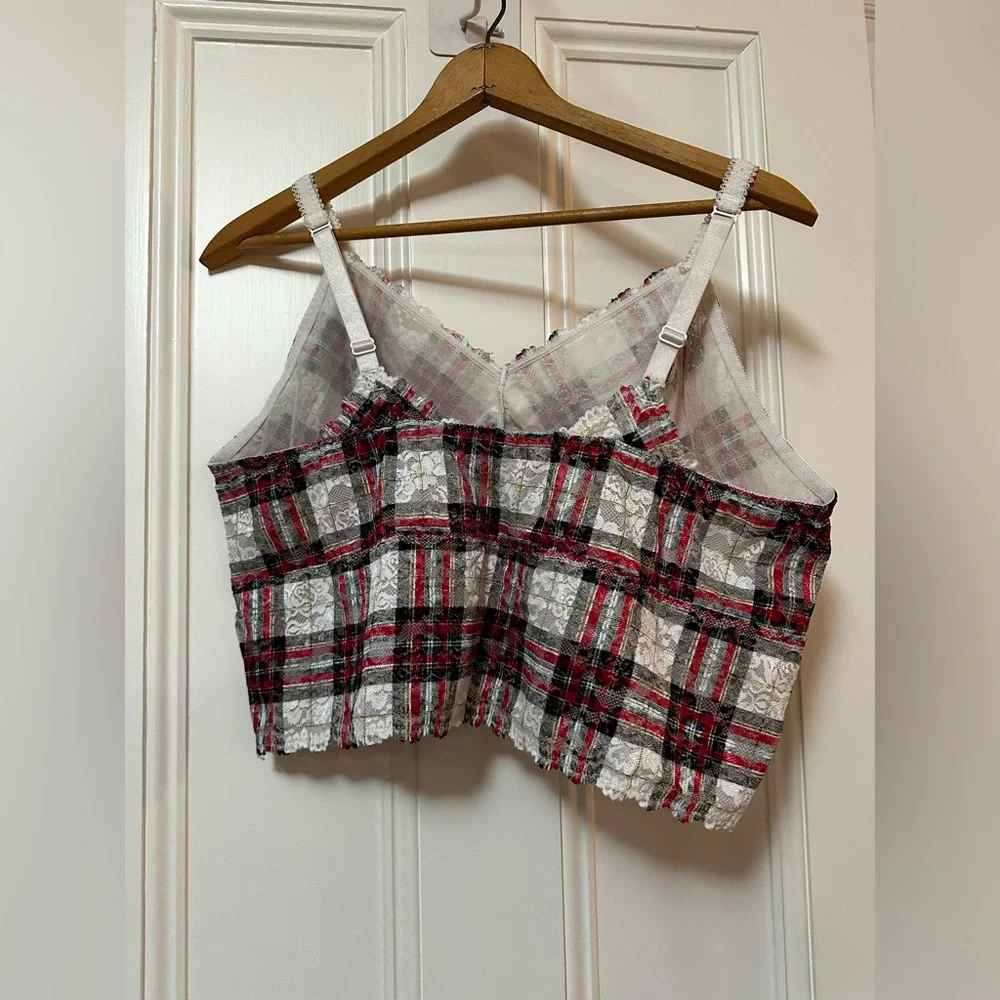 Torrid Winter plaid lace bralette 4x and Matching panties 3x - Picture 3 of 7
